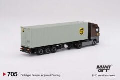 Mini GT 1/64 Mercedes-Benz Actros w/ 40 Ft Container '' UPS Europe'' MGT00705