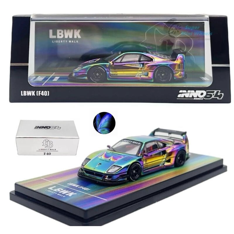 iİnno 64 CHASE LBWK Ferrari F40 Chrome Silver Hobby Expo China 2024 Exclusive | Shopee Indonesia